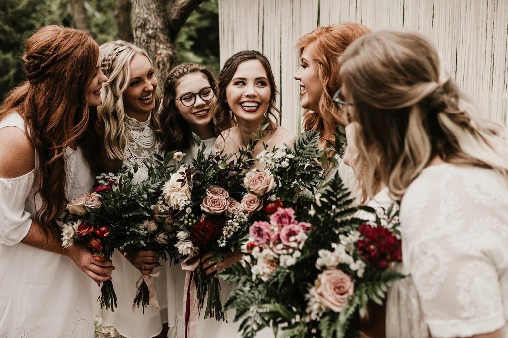 The bride is enjoying herself with our friends